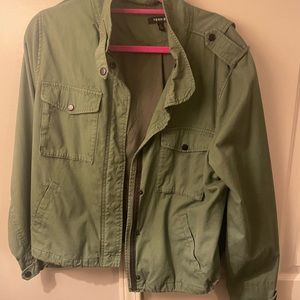 Army green zip up jacket